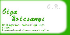 olga molcsanyi business card